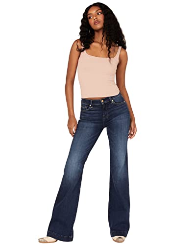 7 For All Mankind Women's Dojo Flare Wide Leg Jeans