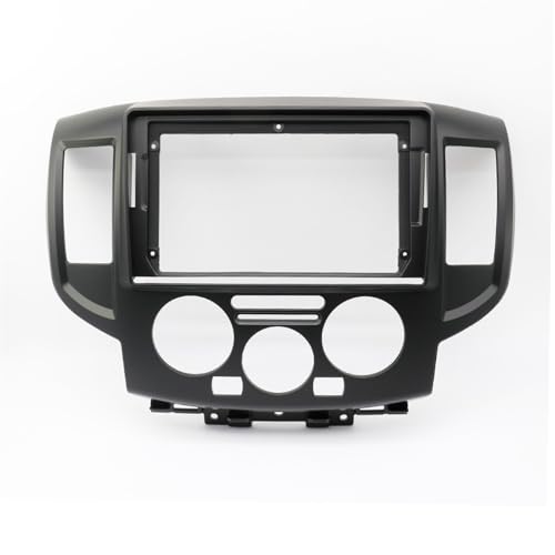 GRASKY Car Accessory Double Din 9 Inch Radio Plastic Fascia Panel Frame Compatible with Nissan NV200 2010-2018 Dashboard Mount Kit(Only Black Frame)