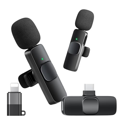 CZOCPOS Wireless Mini Microphone for Phone 14 Below-Black