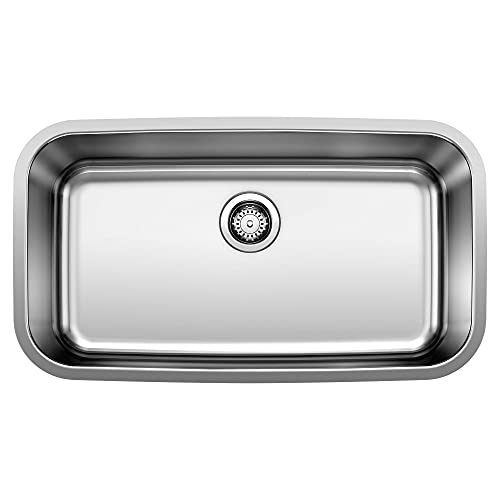 Stainless Steel  STELLAR Super Single Undermount Kitchen Sink, 32" X 18" - Blanco 442576