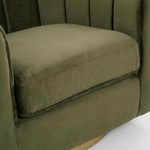 Image of Swivel Barrel Chair, Velvet, Luxury, for Living Room, Home Accent Chair | 2026 New Elegant Velvet Swivel Barrel Chair, Luxury Upholstered Swivel Chair with Quiet 360 Rotation for Living Room