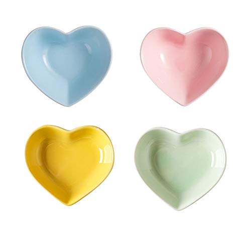 Cerámico Corazón Forma Salsa Plato, De múltiples fines Mini Condi...