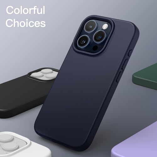 Image of JETech Silicone Cover Case for iPhone 15 Pro Max 6.7-Inch, Silky-Soft Touch Full-Body Protective Phone Case, Shockproof Cover (Blue)