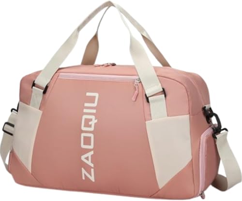 Bolsa Mala de Mão 10kg Viagem Academia Bordo Grande Avião – Compartimento para Tênis, Área Seca e Molhada, Alça Ajustável, Ideal para Viagens e Academia (Rosa)