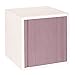 BioKinder 26341 Scaffalatura a cubo Laura scaffalatura scaffalatura cubica con Anta in Legno Massiccio 40 x 40 cm Verniciato Bianco, Frontale Lilla