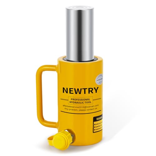 Image of NEWTRY 100 ton Hydraulic Cylinder Long Jack 4 inch Stroke Porta Power Ram Jack Lifting Cylinder Retract Automatically for Shipbuilding Bridge Construction