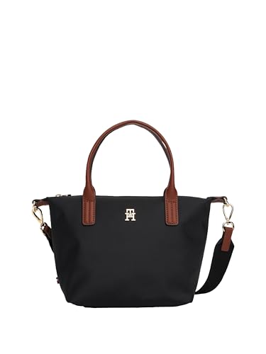 Tommy Hilfiger Bolsa pequena Popette com alça transversal removível, Preto, One Size
