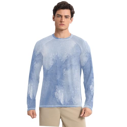 Sea Men's UPF 50+ Swim Shirts Elastic Comfort Mens Sun Shirts Protection Long Sleeve Hiking