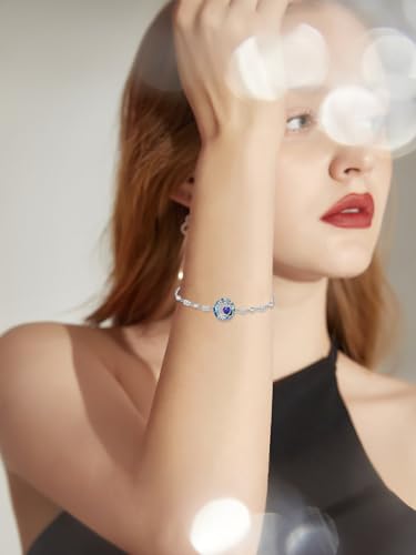 TOUPOP Tree of Life Birthstone Bracelet 925 Sterling Silver Family Tree Austrian Crystal Jewelry Anniversary Birthday Christmas Gifts for Women Wife Girlfriend Her2