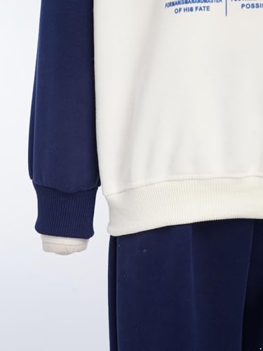 Image of YiZYiF Kids 2piece Running Biking Outdoor Activewear Set Boys Girls Color Block Sweatshirts And Jogger Pants Set