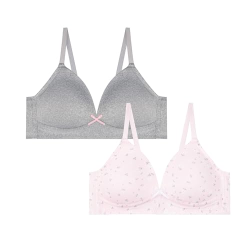 Rene Rofe 2 Pack Padded Wirefree T Shirt Bras - Wireless Bras for Girls
