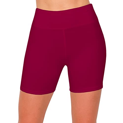 Short de cyclisme extensible avec contrôle du ventre pour le yoga bordeaux - 2