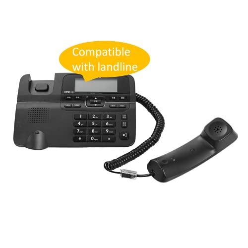 Telephone Handset Cord, 8Ft Uncoiled / 1.4Ft Coiled Landline Phone Handset Cable 4P4C Telephone Accessory Black (3 Pack) #TOP4