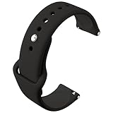 [monomam] スマートウォッチ ベルト 18mm シリコン 交換バンド (ベルト幅：18mm) (Black)