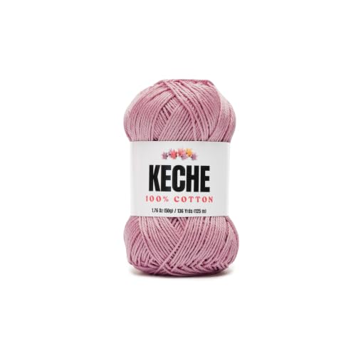 Image of Cotton Yarn - 100% Cotton Yarn for Crocheting and Knitting, Mercerized Cotton Amigurumi Yarn Fine-Sport 2 1.76 oz (50g) / 136 Yrds (125 m) - Dusty Rose