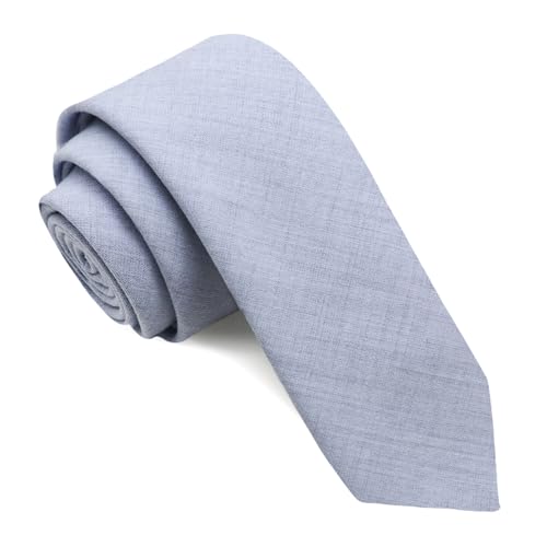 Image of Cotton Ties for Men Solid Color Skinny Tie Mens Necktie for Wedding Graduation Formal Dinner