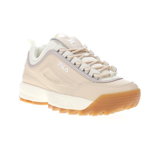 Fila Women's Disruptor II Premium Shoes, Brazilian Sand/Gardenia/Goat, 8 M2