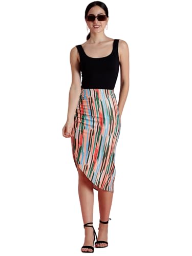 Image of KOTTY Women's Solid and Printed Skirts - A-Line || Pencil || Midi || Maxi || Knee-Length || Flared || Asymmetric Styles for Chic and Comfortable Fashion