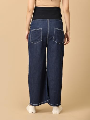 Image of The Mom Store Maternity Jeans for Women | Stretchy & Comfortable Denim Pants | Breathable & All-Day Comfort | Pre and Post Pregnancy Wear for New Mom Pant