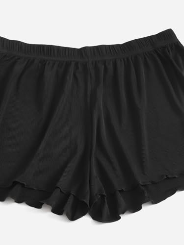 Floerns Women's Plus Size Solid Pajama Shorts 2 Pack Soft Lounge Sleep Shorts3