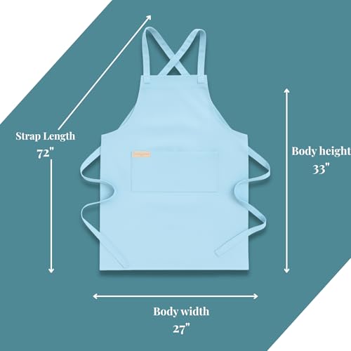 Image of Work Apron - Stylish Cotton Apron with Rip Stop Weave, Waterproof & Breathable Membrane, Durable Tear Resistant, Chef, Kitchen, BBQ, Workshop & Gardening Apron-Forest Green