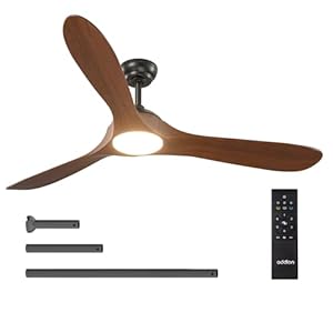 addlon Ceiling Fans with Lights, 60 Inch Indoor/Outdoor Ceiling Fan with Remote Control, Reversible, 3 Wood Blades, 6 Speeds, 3CCT Dimmable, Noiseless, Large Ceiling Fan for Patio, Gazebo, Farmhouse
