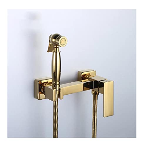 Rociador de bidé de latón dorado para baño elegante con agua regulable 2