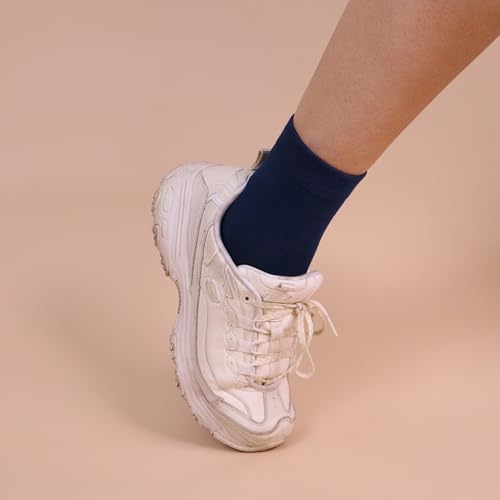 Image of Womens Viscose Bamboo Crew Socks Thin Casual Ultra Soft Colorful Above Ankle Socks Breathable Comfortable 3 /6 Pairs
