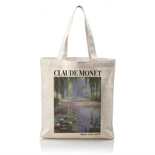 WDSXWH Water Lilies Canvas Tote Bag, Impressionist...