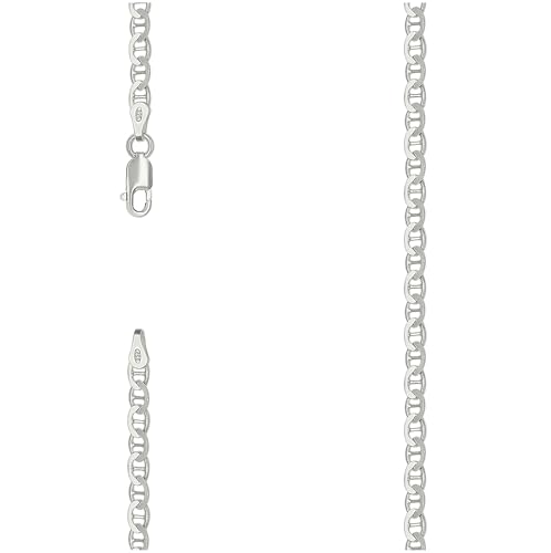 Jewels By Lux Sterling Silver Solid Classic Mariner Chain Silver
