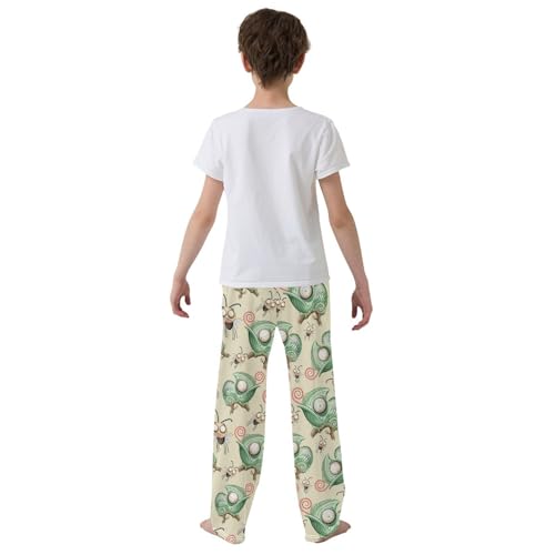 Chameleon Mosquito Boys Long Pants Soft Trousers Elastic Waist Kids Lounge Bottoms with Pockets S-XL3
