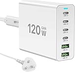 USB C Charger, 120W USB Charging Station, 6-Port Desktop Charging Station[4 USBC + 2 USBA], Portable USB Multiport-Charger for Samsung Galaxy S25/S24/iPhone 16/15/14/13/12/iPad/Google Pixel/Tablets