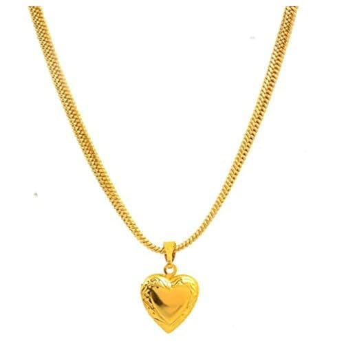 Image of Handicraft Kottage 1gm 22Ct Gold Plated chain with Pendant | latest & Stylish Celebrity Inspired Chain /Necklace /Jewellery Set /Fashion jewellery for Men, Women Boys Girls
