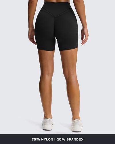 Aoxjox Siren Workout Biker Shorts for Women Tummy Control High Waisted Hidden Scrunch Athletic Gym Yoga Short 5"/6"/7"4