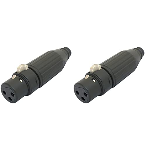 Image of MX 3 Pin XLR Microphone pin Pure Copper Nickel Plated for High Conductivity microphone (3 pin XLR Female connector, Pack of 2, Female Connector)