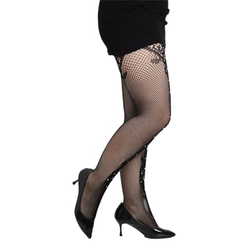 GMBYLBY Las mujeres Brillantes Diamantes de imitación Pura Fishnet Pantimedias Flor Tirantes Estampados Medias Muslo Ahuecado Medias Altas Lencería Grande Medias