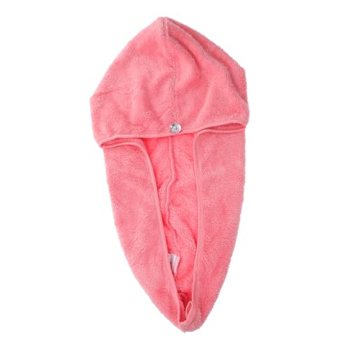 Beaupretty 1pc Dry Hair Cap Shower Cap Hair Dryer Towel Wrap Hair Turbans for Wet Drying Cooling Hair Towel Reusable Bonnet for Curly Hair Quick Dry Bath Towels Red Fiber
