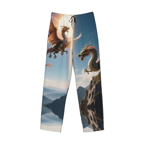 Dragon Print Men'S Soft Pajama Pants Elastic Waistband Sleep Pajama Pant With Pockets3