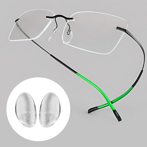 Silhouette Replacement Eyeglass Nose Pads Frameless Eyeglasses and Eyewear Frames Soft Silicone Plug in Eye Glasses Parts Push in Nose Piece Clear Repair Kit(2 Pairs)