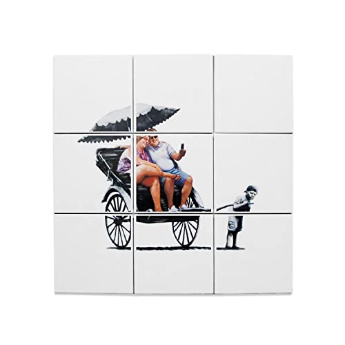 Carreaux céramique Banksy 60 x 60 cm pour salon style street art