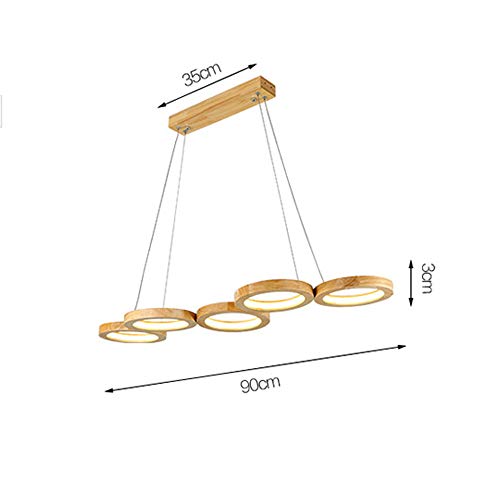 Suspension anneau LED bois dimmable L75cm avec télécommande