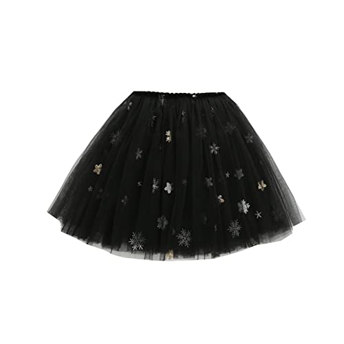 Girls Layered Tutu Skirt Little Girls Tulle Tutus Skirts Toddler Princess Dance Skirts Carnival (Black, 18-24 Months)