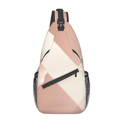Sac de poitrine léger au design papier peint or rose, sac de voyage noir à sangle ajustable