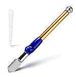 Glass Cutter Kit 2-20mm Adjustable for DIY Crafts, Self-Oiling Pencil-Style Tool with Tungsten Carbide Wheel for Precision Cutting of Thick Glass, Mirror, Mosaic Tiles & Bottles（Gold, 1Pc）