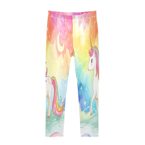 Toddler Girls Leggings Printed Yoga Pants Leggings Rainbow Sky Unicorn for Kids