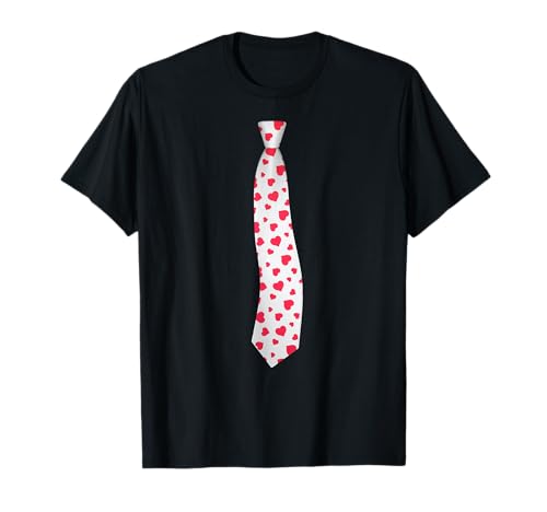 Cravate Coeur Rouge Drôle Saint Valentin Hommes Garçons T-Shirt