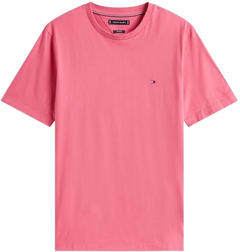 Tommy Hilfiger Camiseta de Manga Corta Hombre Seasonal Solid tee con Cuello Redondo, Rosa (Vintage Rosy), M