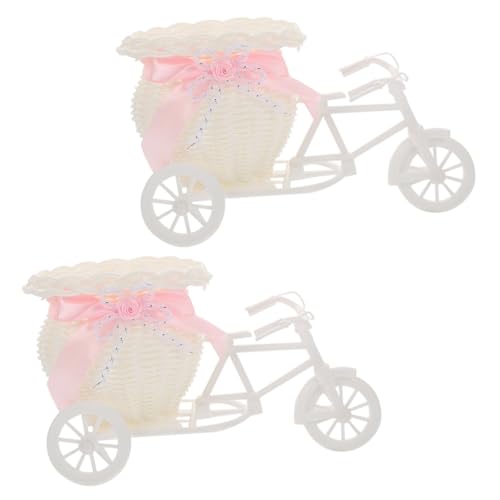 AKOOSY 2 Stück Teiliges Rattan Optik Blumentopf Dreirad Form...