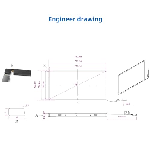 Image of 32 Inch Multi 10 Points IR Touch Screen Overlay,Infrared Touch Screen Frame Without Glass
