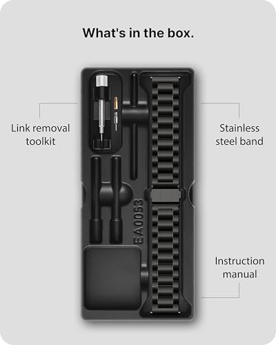 Fullmosa 22mm Quick Release Watch Straps for Samsung Galaxy Watch 3 45mm/Huawei GT3/GT 2 46mm, Stainless Steel Watch Band for Fossil Gen 6/Amazfit GTR 47mm/One Plus(46mm)/Noise Colorfit - Black